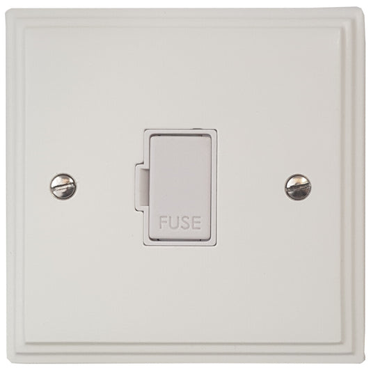 Victorian Flat White Unswitched Fuse Spur (White Insert)