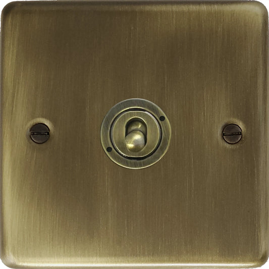 Contour Antique Brass 1 Gang Toggle Switch