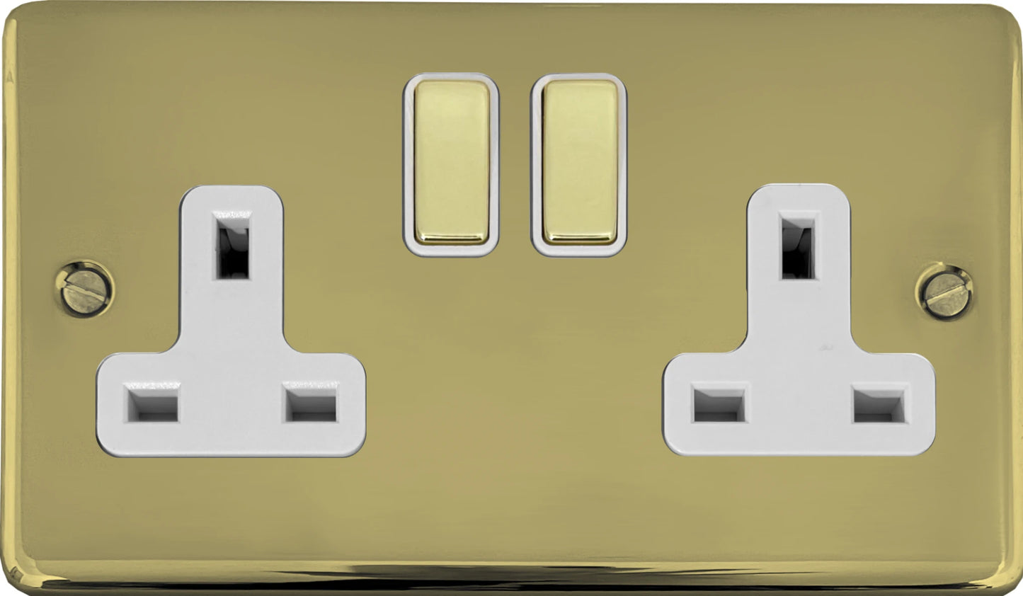 Contour  Polished Brass  2 Gang Socket