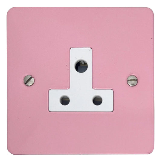 Flat Gloss Pink 5 Amp Socket (White Insert)