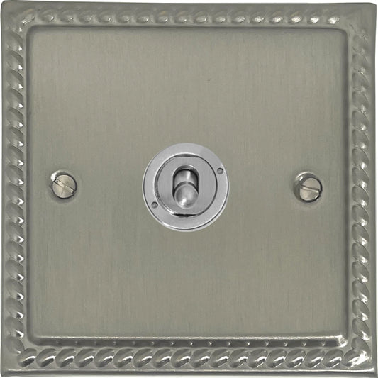 Georgian Satin Nickel 1 Gang Toggle (Brushed Steel Toggle)