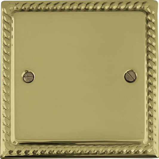 Georgian Polished Brass 1 Gang Blank