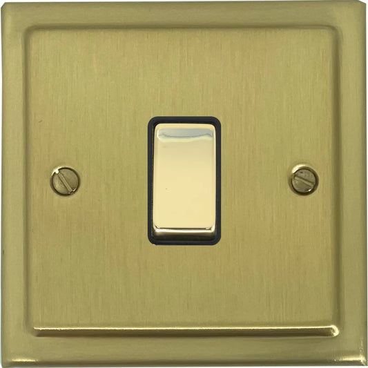 Victorian Satin Brass 1 Gang Switch