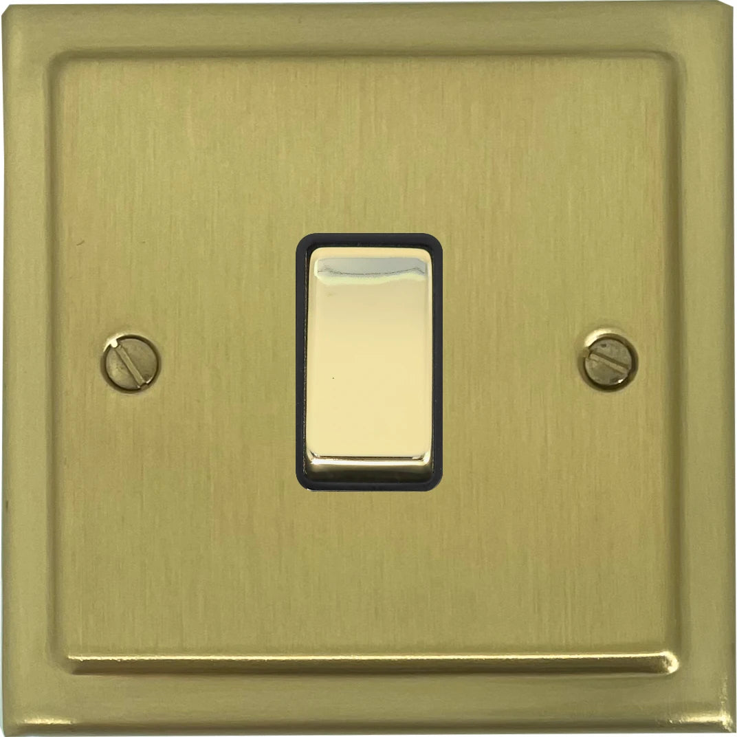 Victorian Satin Brass 1 Gang Switch