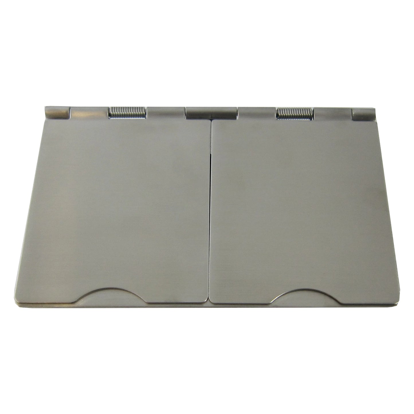 Two Gang 5 Amp Brushed Steel Floor Socket