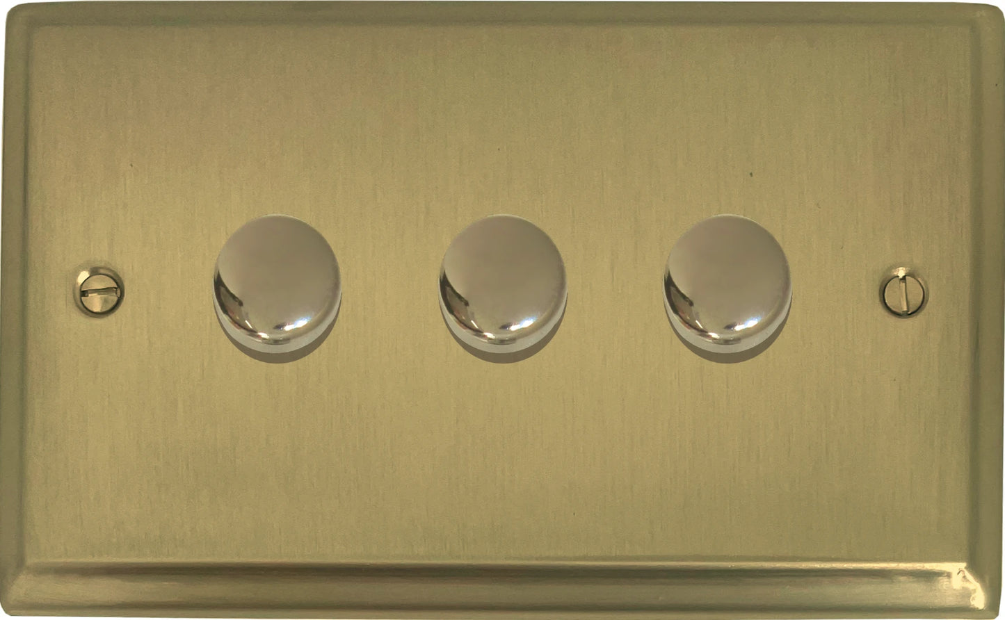 Deco Satin Brass 3 Gang LED Dimmer