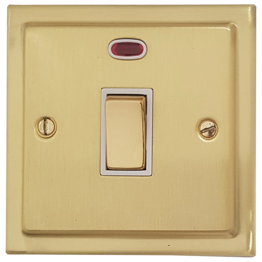 Trimline Satin Brass 20 Amp Dp Switch & Neon