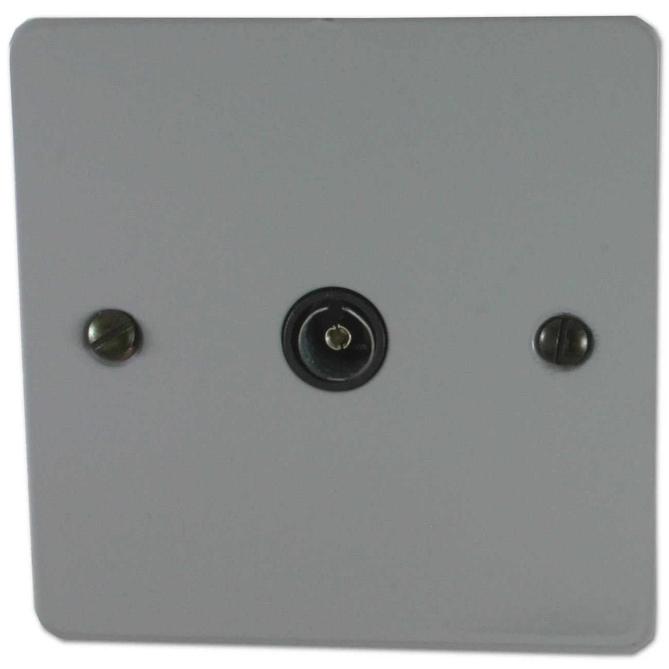 Flat Light Grey 1 Gang Coax Point