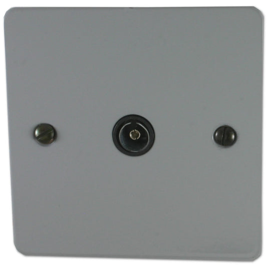 Flat Light Grey 1 Gang Coax Point