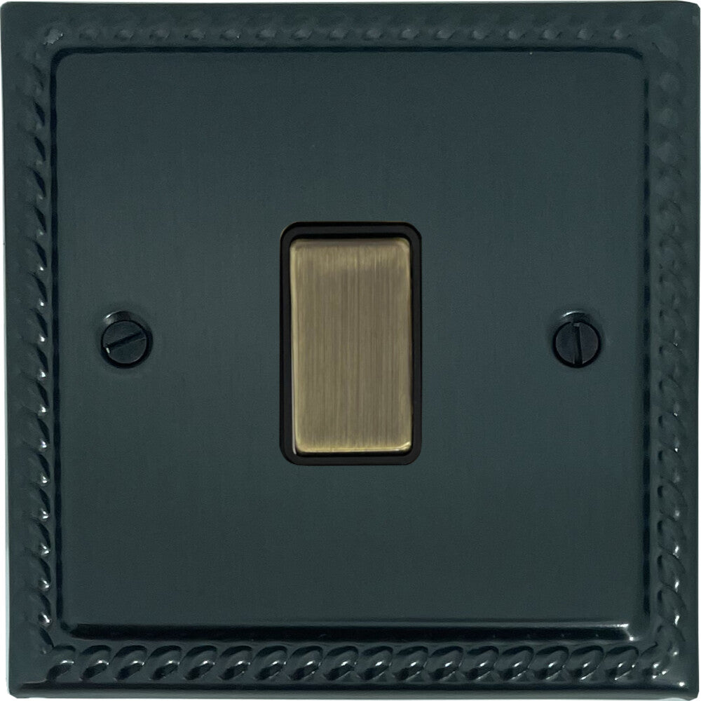 Georgian Black Bronze 1 Gang Switch (Antique Brass Switch)