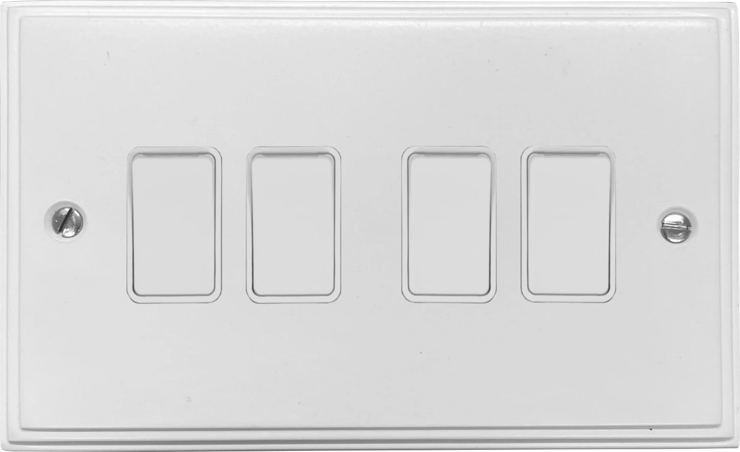 Victorian Flat White 4 Gang Switch