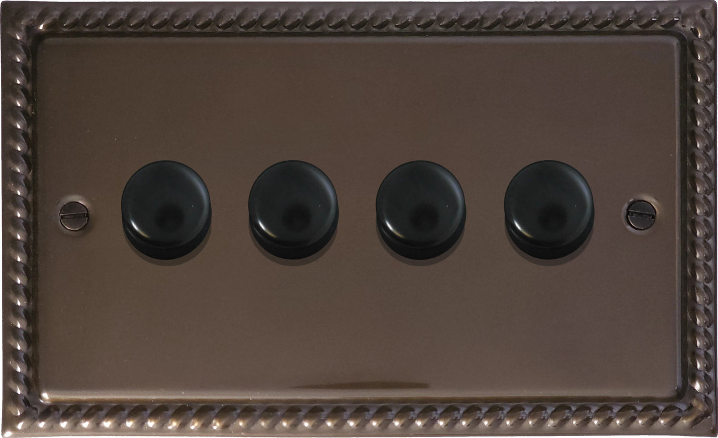 Georgian Medium Bronze 4 Gang LED Dimmer