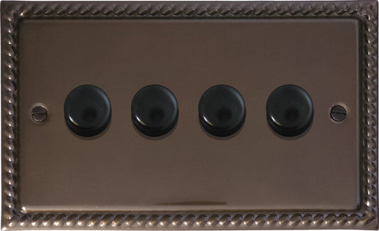 Georgian Medium Bronze 4 Gang LED Dimmer