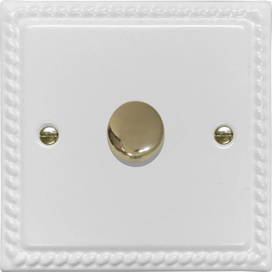 Georgian Flat White 1 Gang 120W LED Dimmer