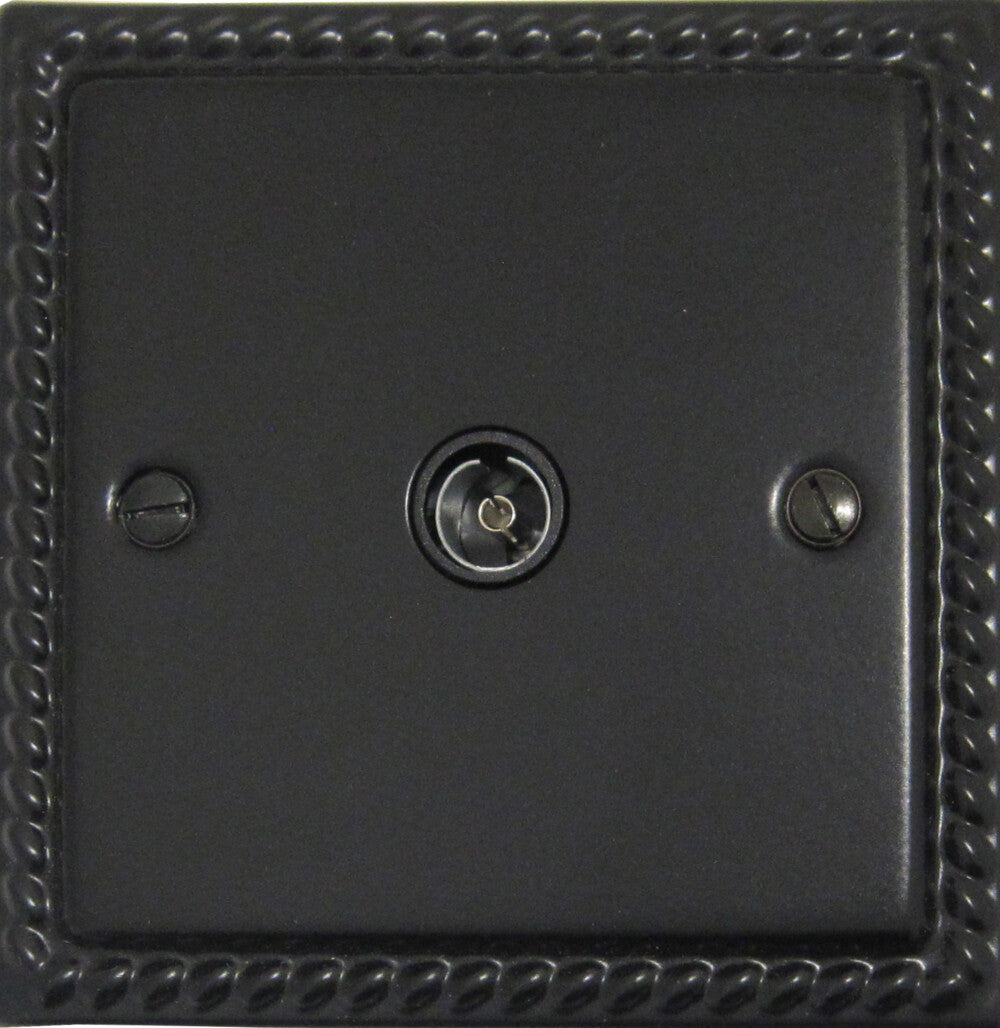 Georgian Flat Black 1 Gang Coax Point