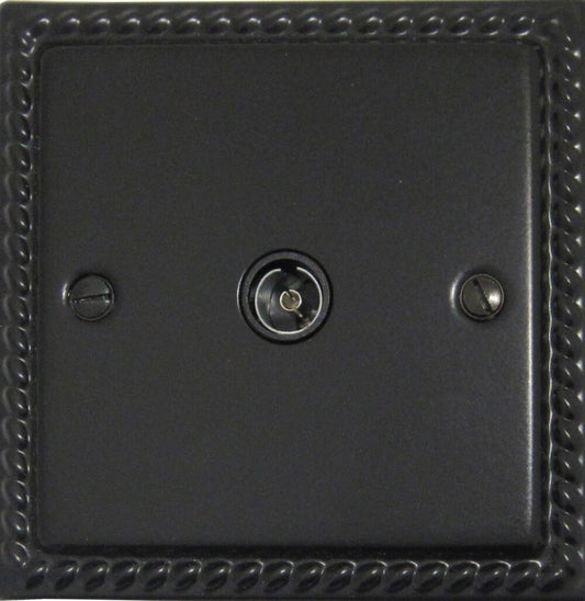 Georgian Flat Black 1 Gang Coax Point