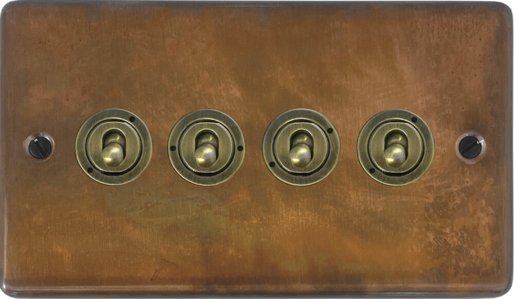 Contour Tarnished Copper 4 Gang Toggle