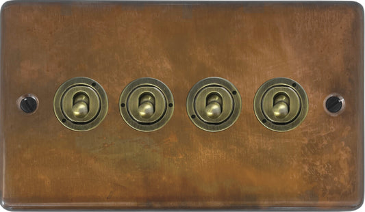 Contour Tarnished Copper 4 Gang Toggle