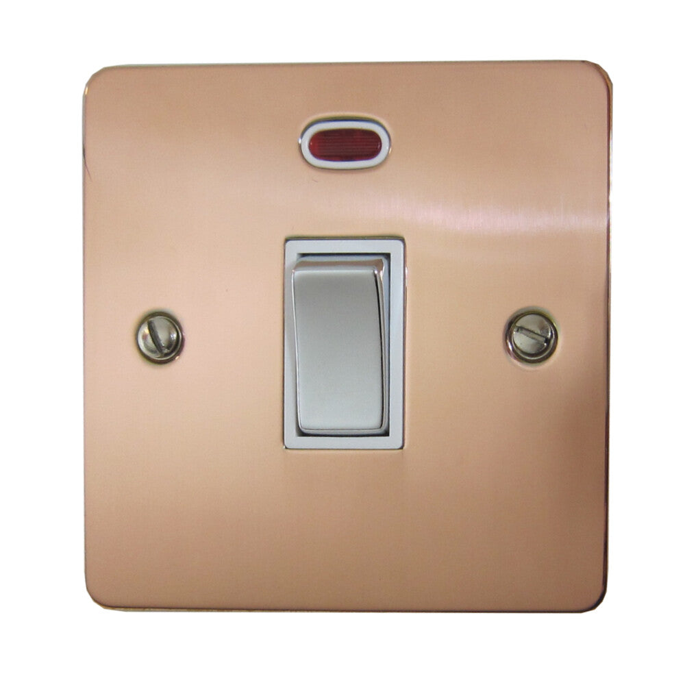 Flat Bright Copper 20A Dp Switch + Neon