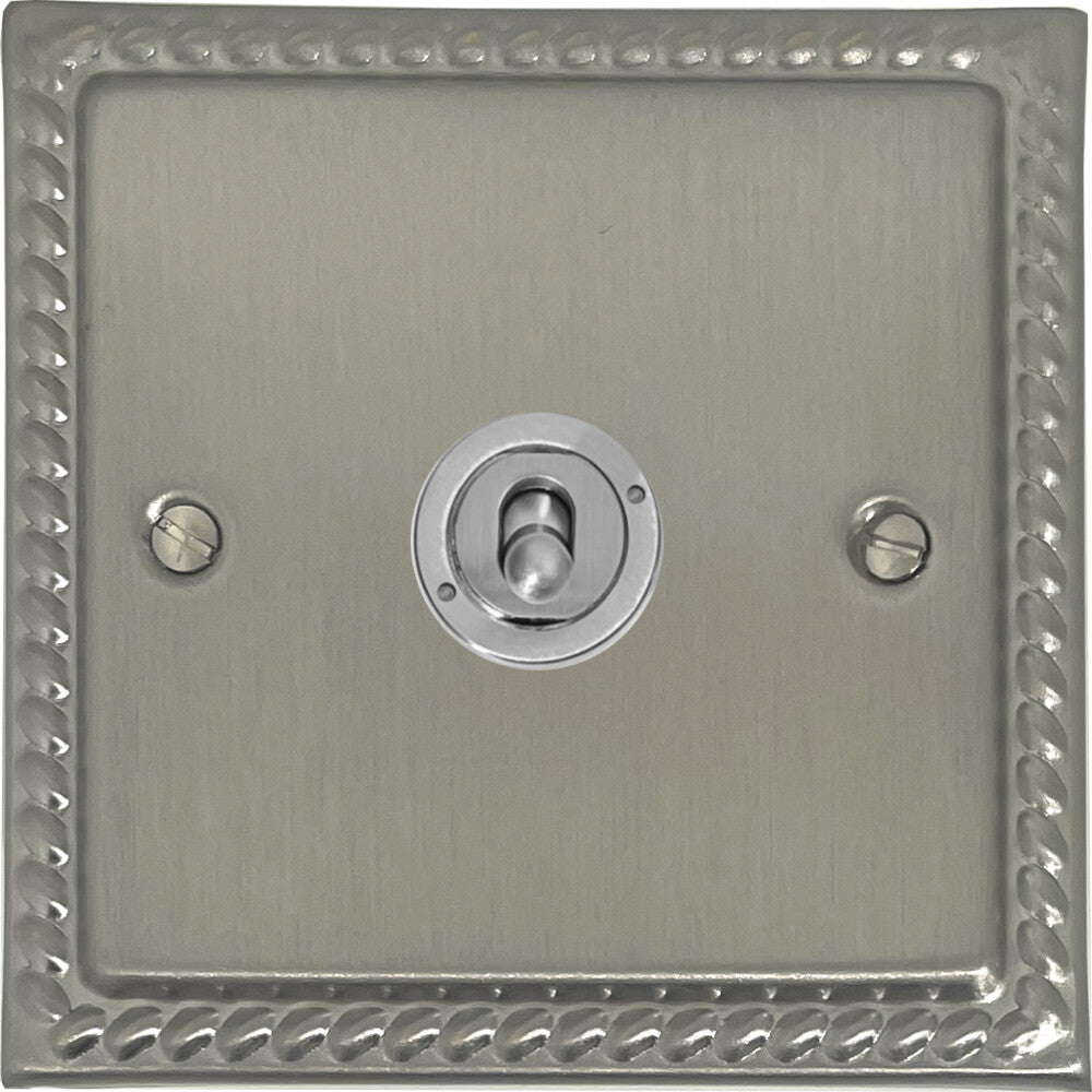 Georgian Satin Nickel 1 Gang Toggle (Brushed Steel Toggle)