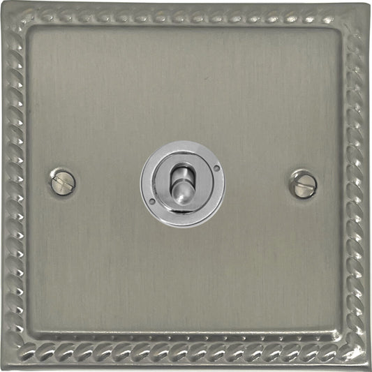 Georgian Satin Nickel 1 Gang Toggle (Brushed Steel Toggle)
