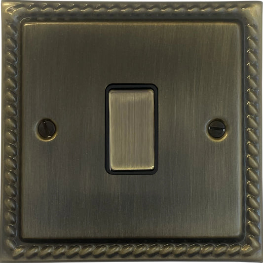 Georgian Antique Brass 1 Gang Switch (Brass Switch)