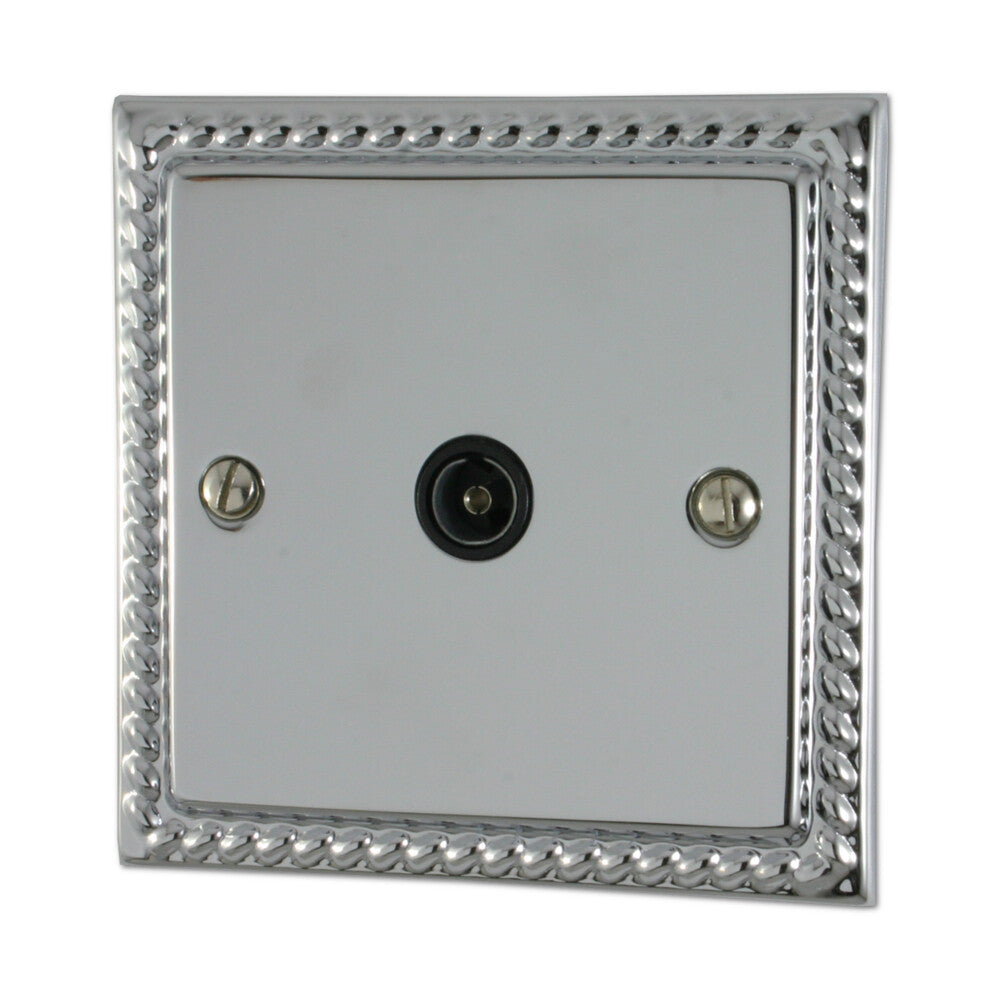Georgian Polished Chrome 1 Gang Coax Point