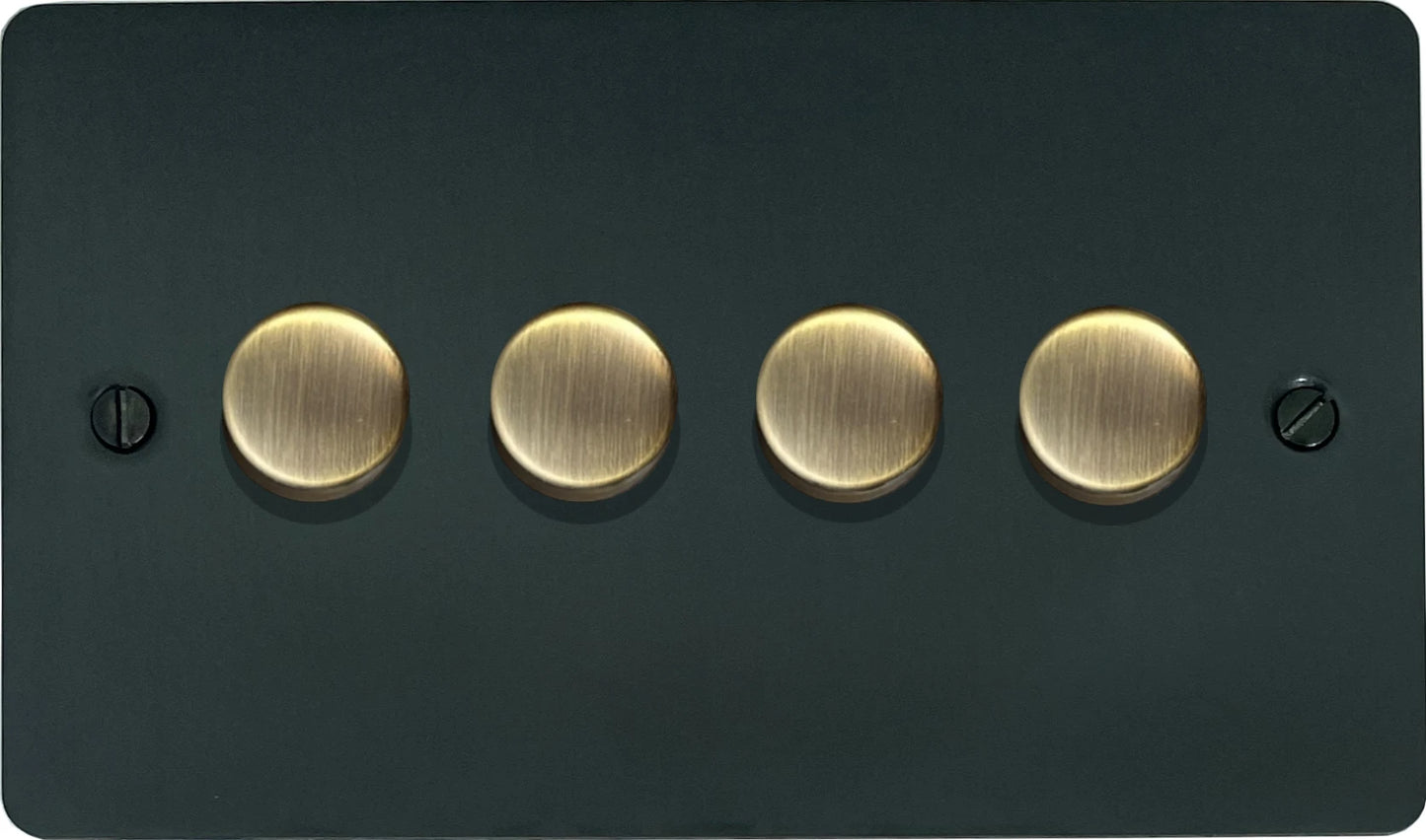 Flat Black Bronze 4 Gang LED Dimmer