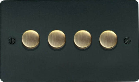 Flat Black Bronze 4 Gang LED Dimmer