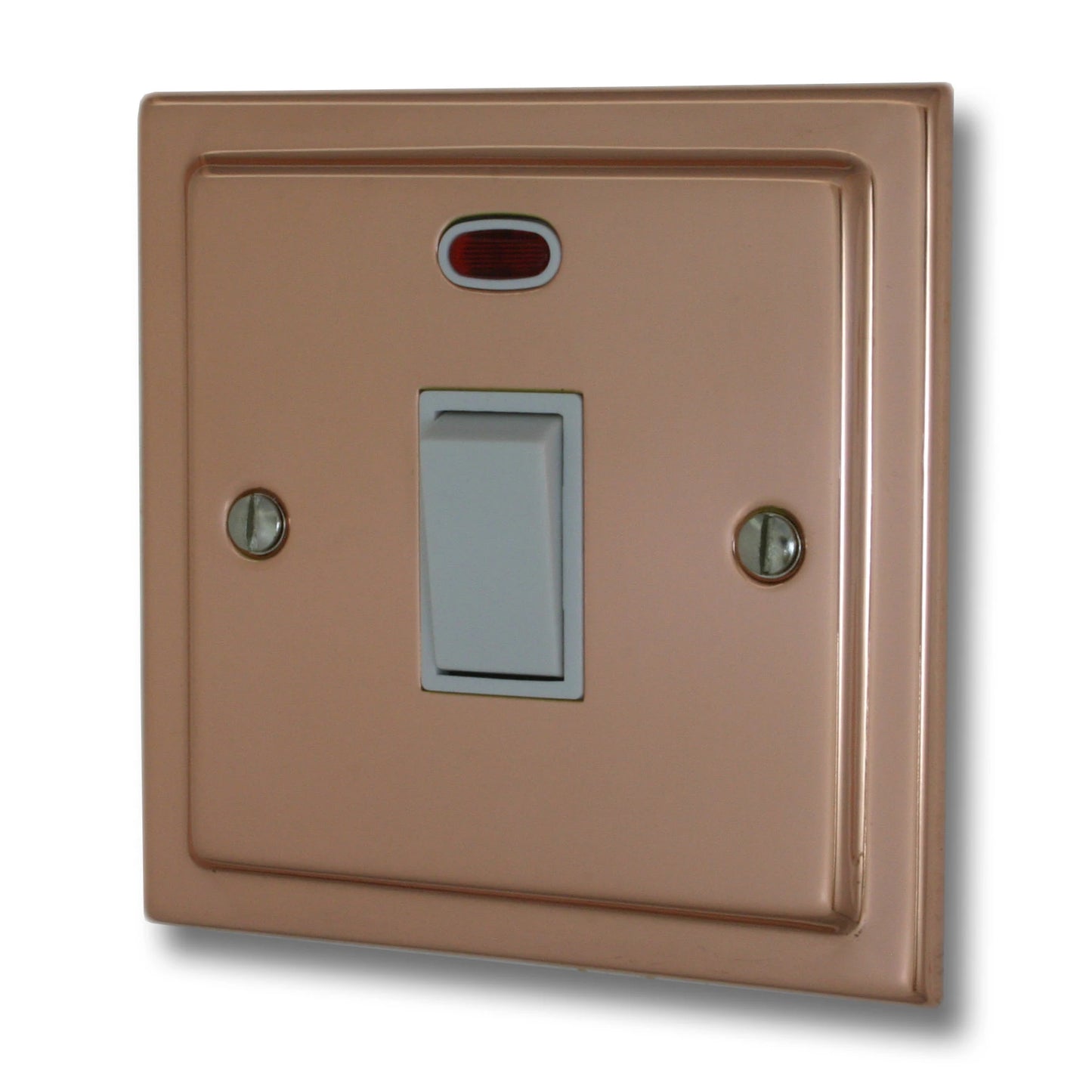 Victorian Polished Copper 20 Amp Dp Switch & Neon