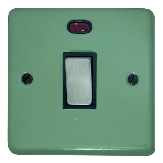 Classic Sage Green 20 Amp Dp Switch (Satin Chrome Switch/Black Insert)