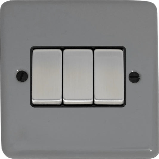 Contour Light Grey 3 Gang 2 Way Switch