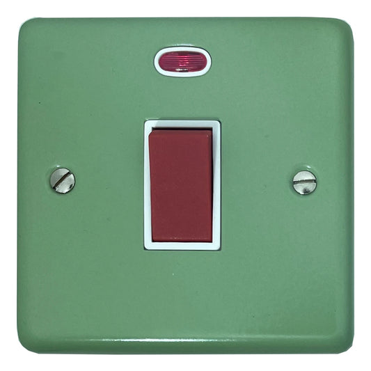 Classic Sage Green 45 Amp DP Switch with Neon (White Switch)