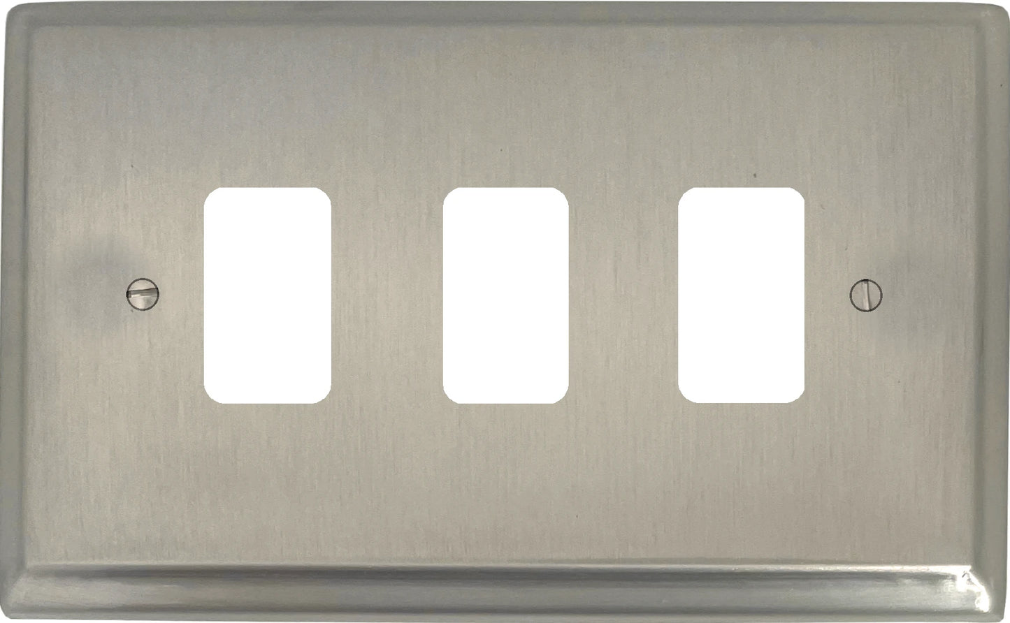Deco Satin Nickel 3 Gang Grid Plate