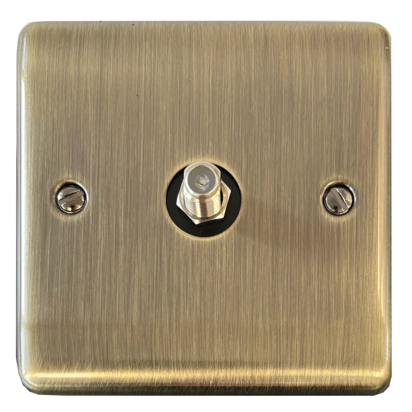 Basics Antique Brass 1 Gang Sat Point