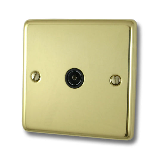 Contour Polished Brass 1 Gang Coax Point
