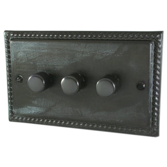 Georgian Verdigris 3 Gang LED Dimmer