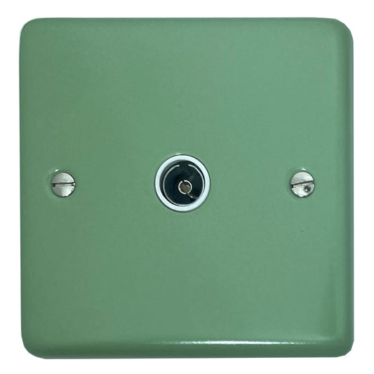 Classic Sage Green 1 Gang TV Point (White Insert)