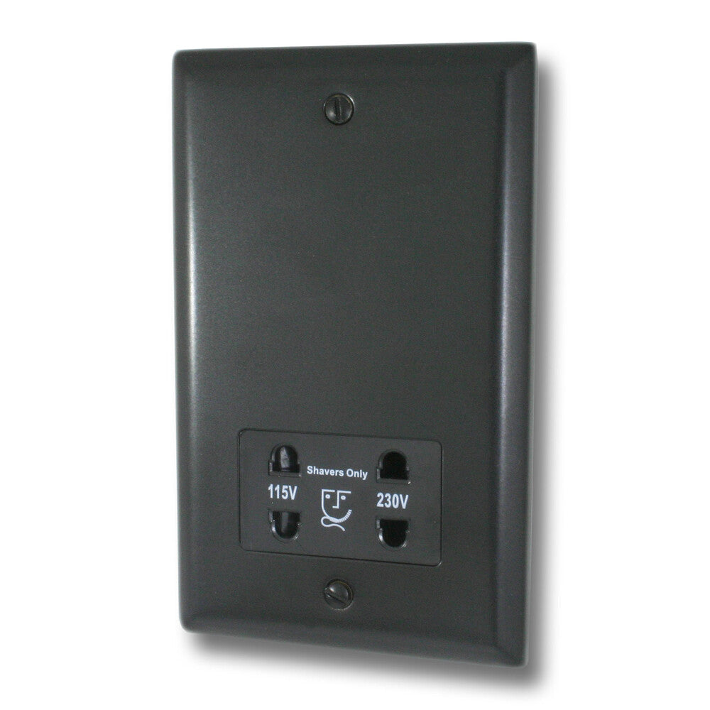 Spectrum Flat Black  Shaver Socket