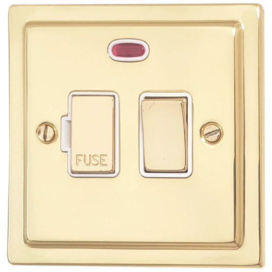 Victorian Unlacquered Brass Swt. Fused Spur & Neon - Victorian Cast range electrical spur