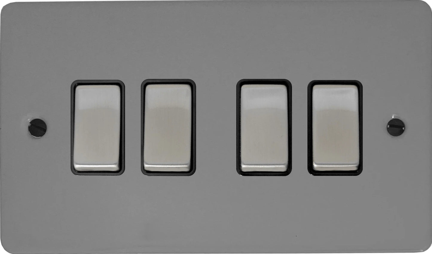 Flat Light Grey 4 Gang 2 Way Switch