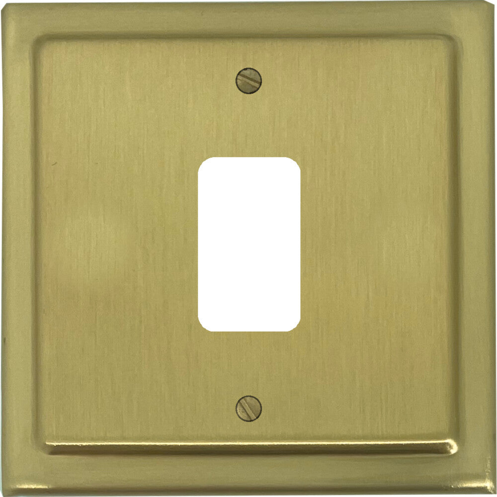 Victorian Satin Brass 1 Gang Grid Plate