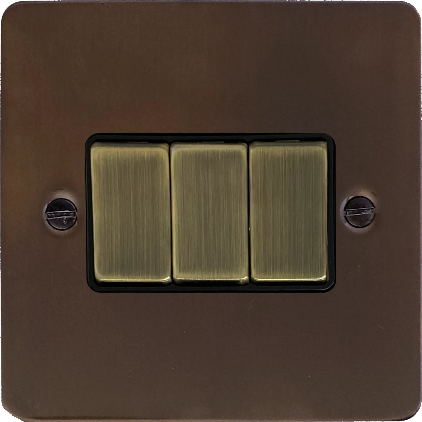 Flat Medium Bronze 3 Gang 2 Way Switch