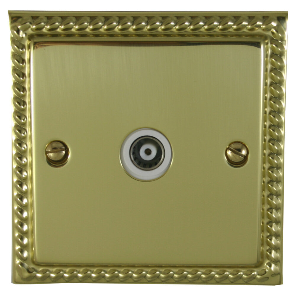 Georgian Polished Brass 1 Gang Coax Point