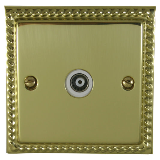 Georgian Polished Brass 1 Gang Coax Point