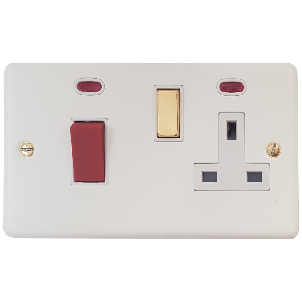 Contour Flat White Contour Cooker Socket