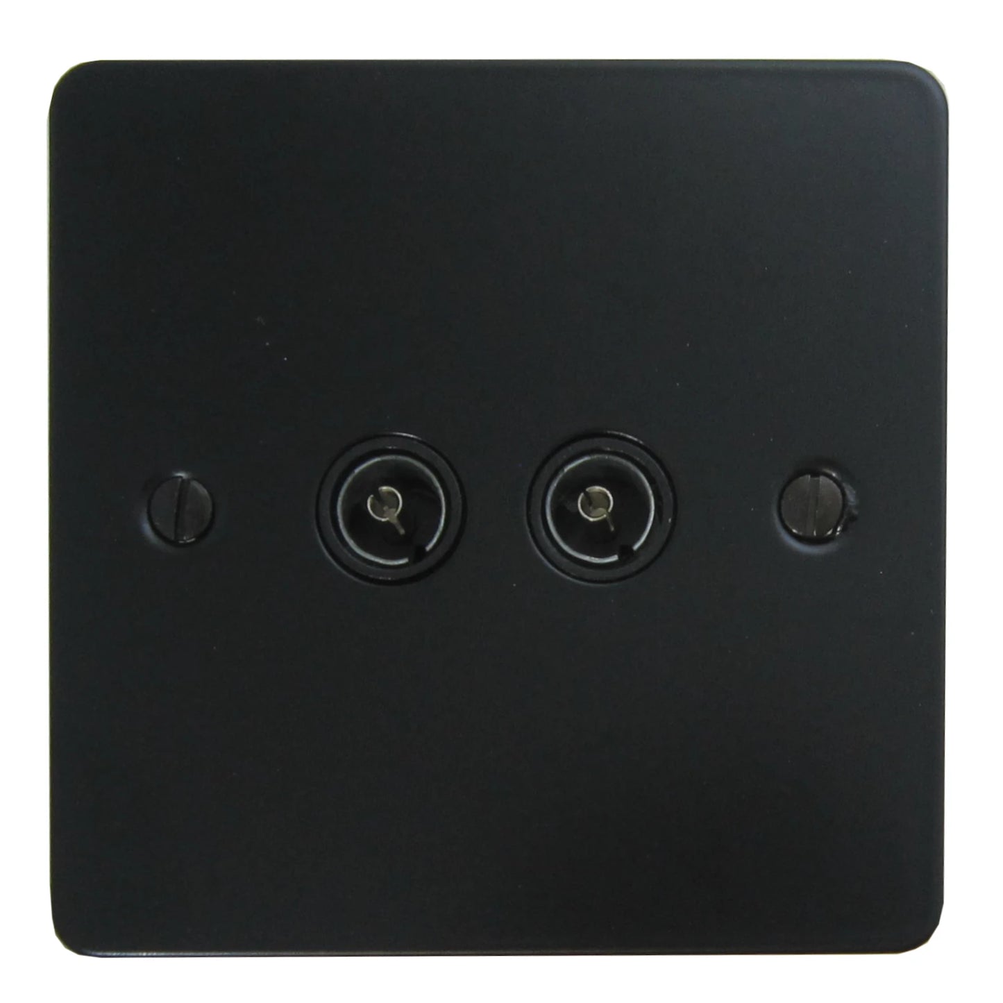 Flat Black 2 Gang Coax Point (Black Insert)