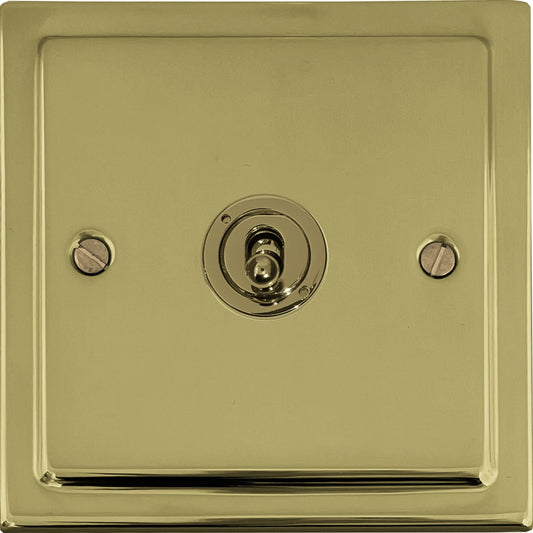 Victorian Polished Brass 1 Gang Toggle Switch