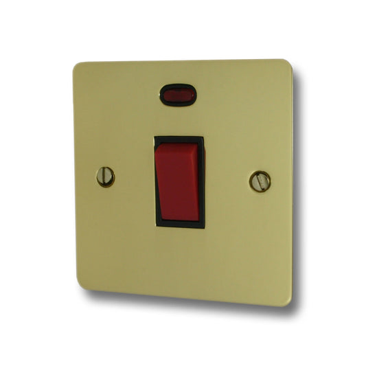 Flat Polished Brass 1 Gang 45 Amp Dp Switch