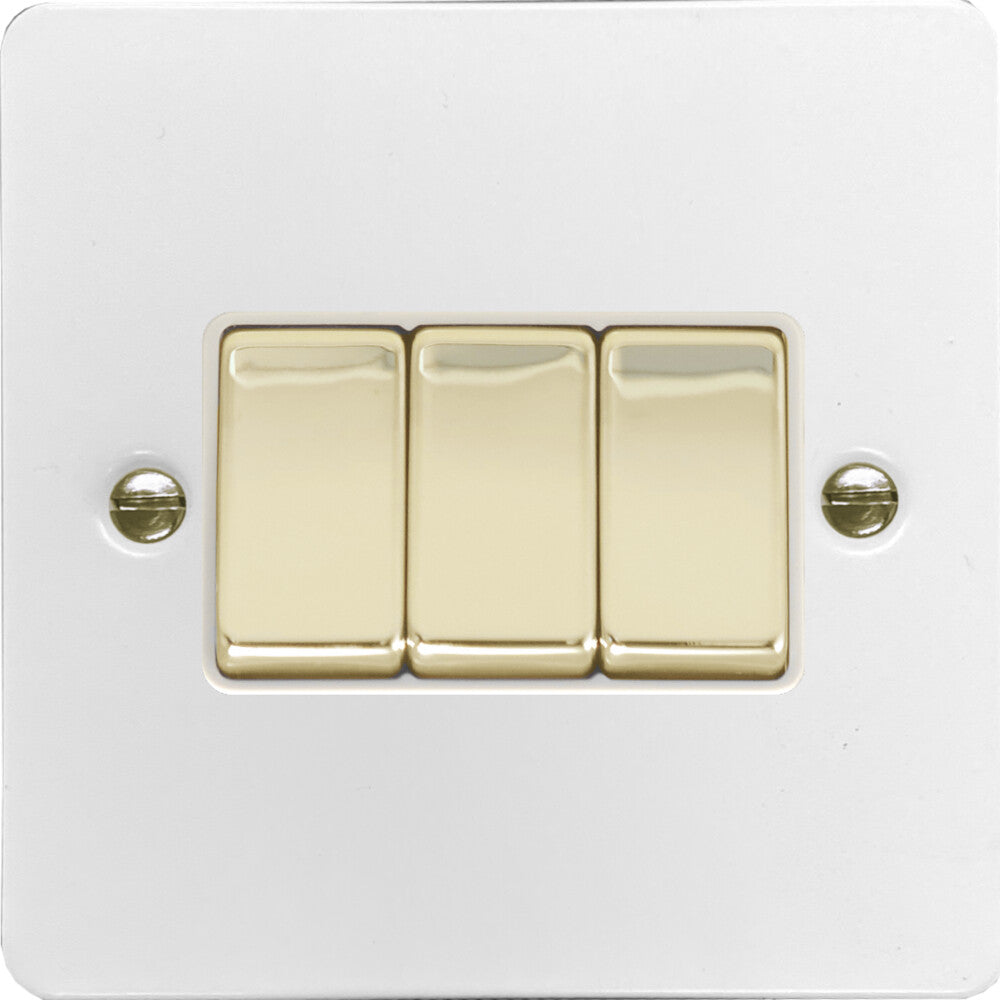 Flat White 3 Gang Switch